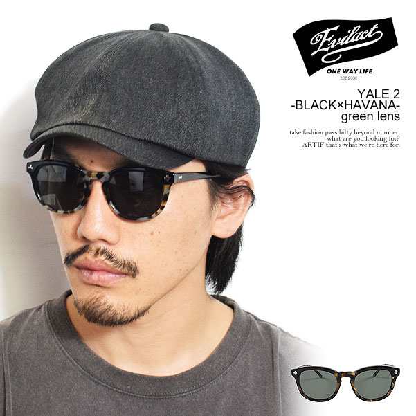 EVILACT EYEWEAR イーブルアクト アイウェア YALE 2 -BLACK×HAVANA- / green lens メンズ サングラス  atfacc サングラス