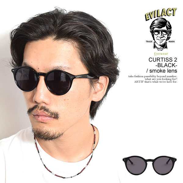 EVILACT EYEWEAR イーブルアクト アイウェア CURTISS 2 -BLACK- / smoke lens メンズ サングラス atfaccの通販は