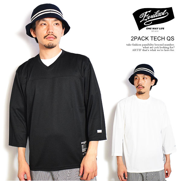EVILACT イーブルアクト 2PACK TECH QS メンズ Tシャツ 7分袖 パックTシャツ 2枚セット フットボールTシャツ 送料無料 atftps