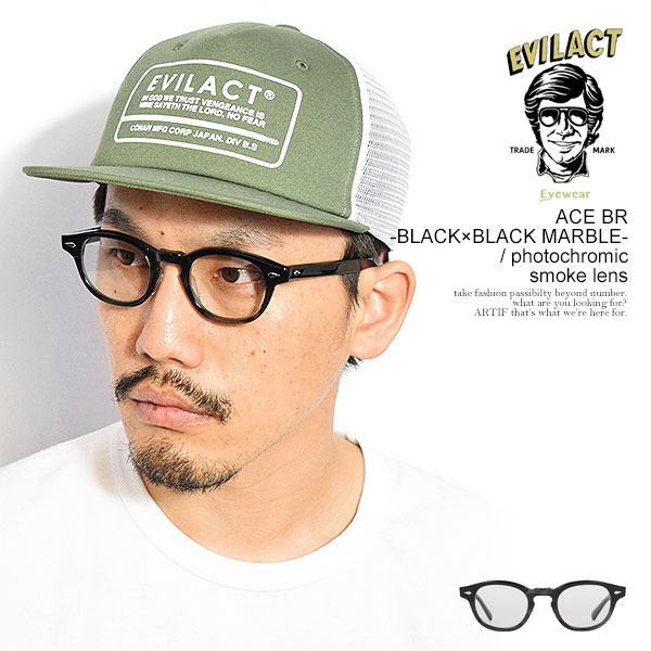 EVILACT EYEWEAR イーブルアクト アイウェア ACE BR -BLACK×BLACK MARBLE- / photochromic smoke lens メンズ サングラス atfacc 13,277円