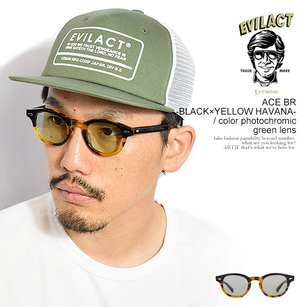 EVILACT EYEWEAR イーブルアクト アイウェア ACE BR -BLACK×YELLOW HAVANA- / color photochromic green lens サングラス atfacc 14,256円