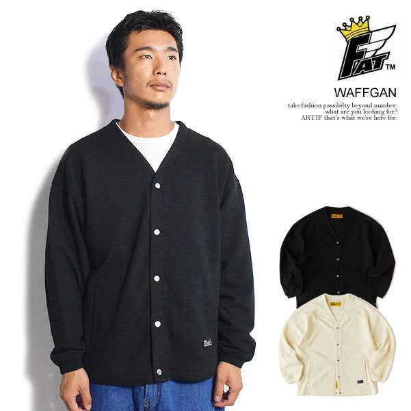 30％OFF SALE セール FAT エフエーティー WAFFGAN メンズ 長袖 スウェット カーディガン カットソー ストリート atftps