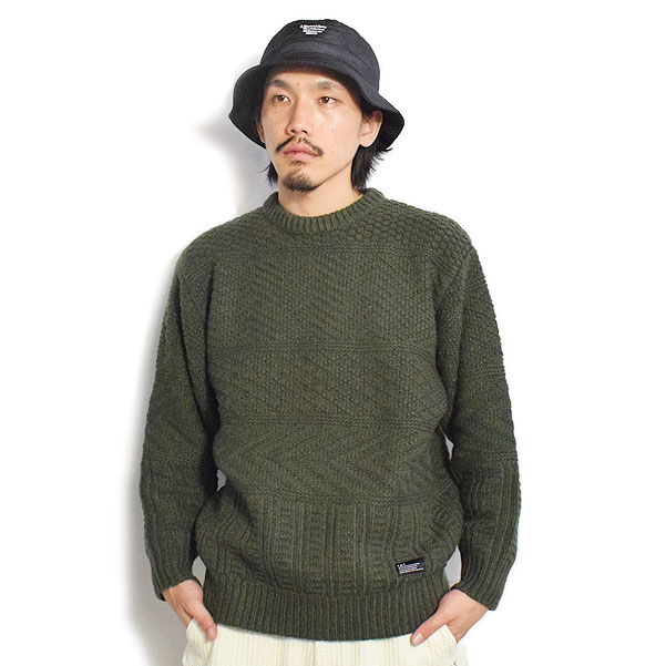 50％OFF SALE セール FAT エフエーティー GEOLINE メンズ ニット セーター クルーネック 送料無料 ストリート atftps