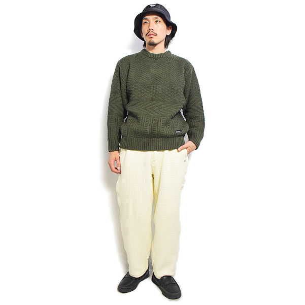 50％OFF SALE セール FAT エフエーティー GEOLINE メンズ ニット セーター クルーネック 送料無料 ストリート atftps