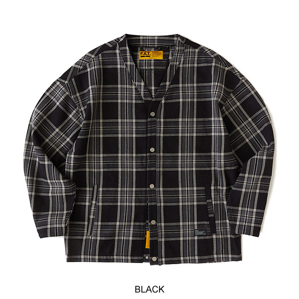 50％OFF SALE セール FAT エフエーティー FLANNOGANメンズ 長袖 スウェット カーディガン カットソー ストリート atftps