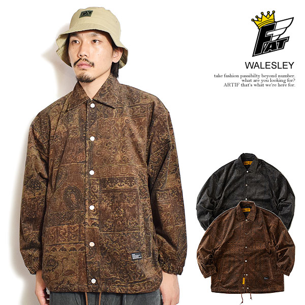 30％OFF SALE セール FAT エフエーティー WALESLEY メンズ ジャケット コーチジャケット ペイズリー柄 送料無料 atfjkt