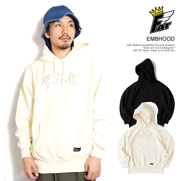 30％OFF SALE セール FAT エフエーティー EMBHOOD メンズ パーカー プルオーバー スウェット ビッグシルエット atftps