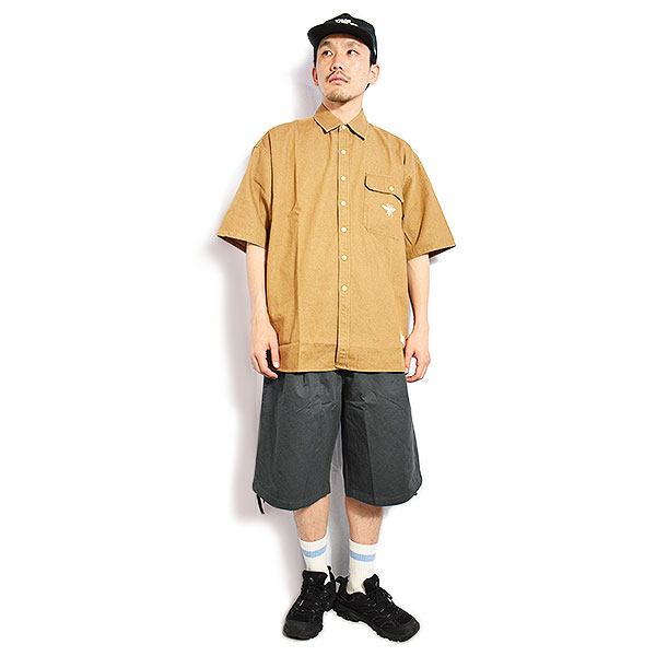 FAT エフエーティー BEEJEAN メンズ シャツ 半袖 デニムシャツ ビッグシルエット ワークシャツ 送料無料 ストリート atftps_1