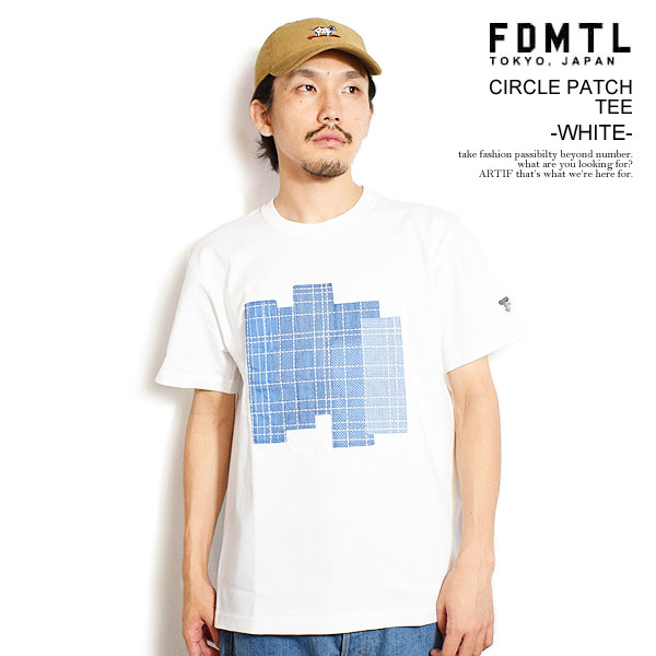 FDMTL ファンダメンタル PATCHWORK TEE -WHITE- メンズ Tシャツ 半袖 パッチワーク インディゴ atftpsの通販は