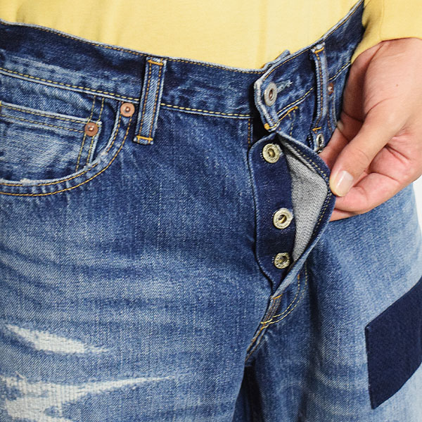 FDMTL ファンダメンタル CLASSIC FIT DENIM CS128 メンズ パンツ デニム デニムパンツ インディゴ パッチワーク 送料無料 atfpts_3