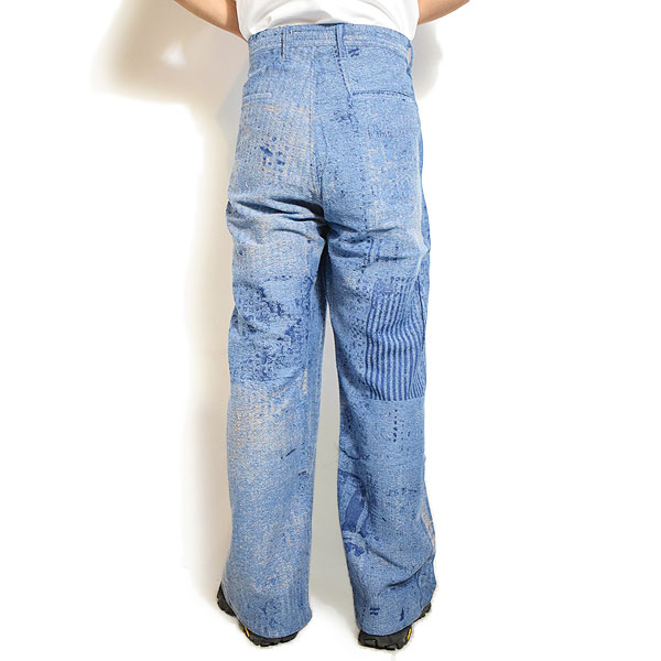 FDMTL ファンダメンタル BORO JAQUARD WIDE PANTS 3YR WASH メンズ パンツ デニム インディゴ パッチワーク 刺し子 atfpts_2