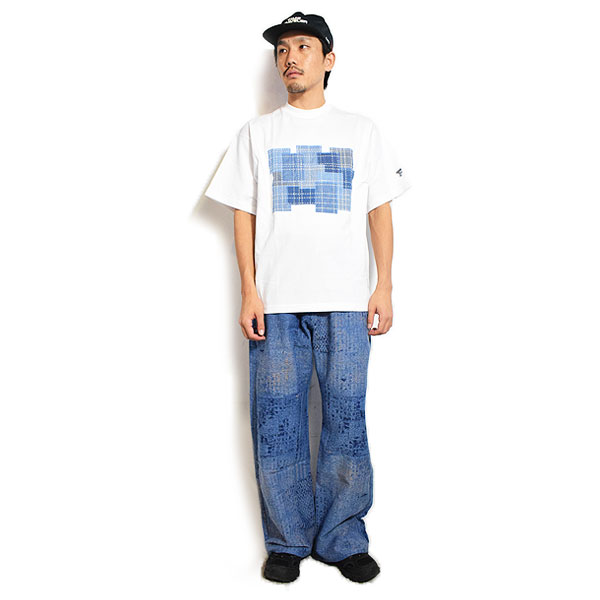 FDMTL ファンダメンタル BORO JAQUARD WIDE PANTS 3YR WASH メンズ パンツ デニム インディゴ パッチワーク 刺し子 atfpts_5