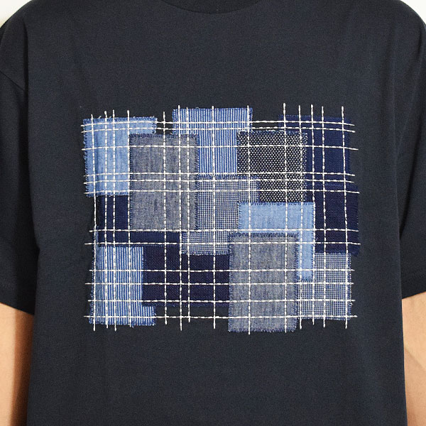 FDMTL ファンダメンタル BORO EMBROIDERED TEE -NAVY- メンズ Tシャツ 半袖Tシャツ 襤褸 送料無料 ストリート atftps