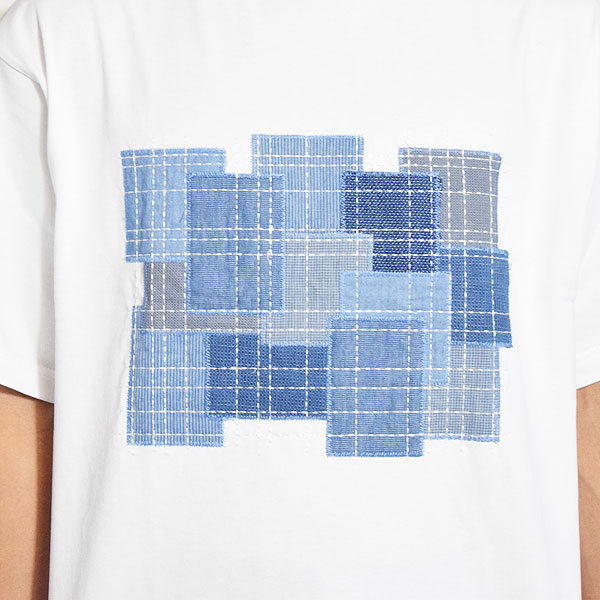 FDMTL ファンダメンタル BORO EMBROIDERED TEE -WHITE- メンズ Tシャツ 半袖Tシャツ 襤褸 送料無料 ストリート atftps