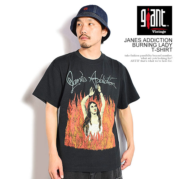 GIANT VINTAGE ジャイアント ヴィンテージ JANES ADDICTION BURNING LADY T-SHIRT Tシャツ 半袖 ヘビーオンス バンT atftps