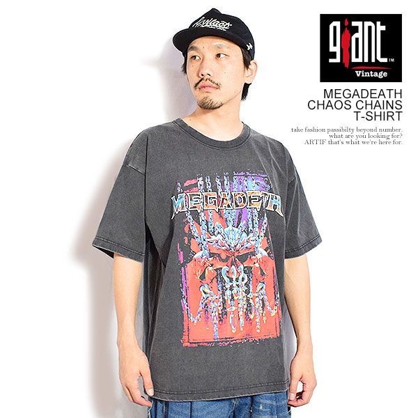 GIANT VINTAGE ジャイアント ヴィンテージ MEGADEATH CHAOS CHAINS T-SHIRT メンズ Tシャツ 半袖 ヘビーオンス バンT atftps