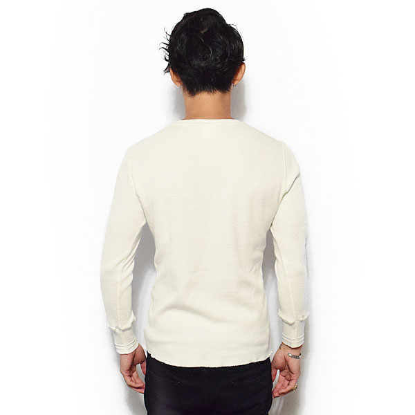 GLAD HAND グラッドハンド WAFFLE L/S T-SHIRT USED -WHITE- メンズ Tシャツ 長袖 ロンT ワッフル ストリート 送料無料 atftps