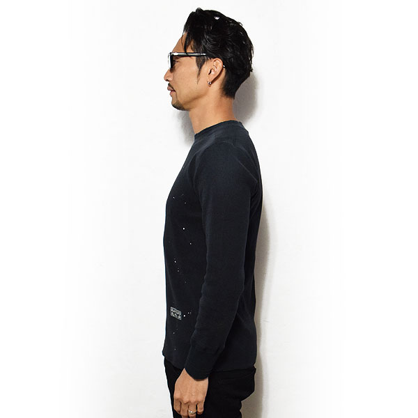 GLAD HAND グラッドハンド THICK L/S T-SHIRT USED -BLACK- メンズ Tシャツ 長袖 ロンT パックT ユーズド加工 VINTAGE FINISH atftps