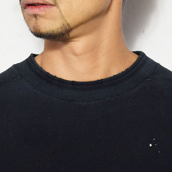 GLAD HAND グラッドハンド THICK L/S T-SHIRT USED -BLACK- メンズ Tシャツ 長袖 ロンT パックT ユーズド加工 VINTAGE FINISH atftps