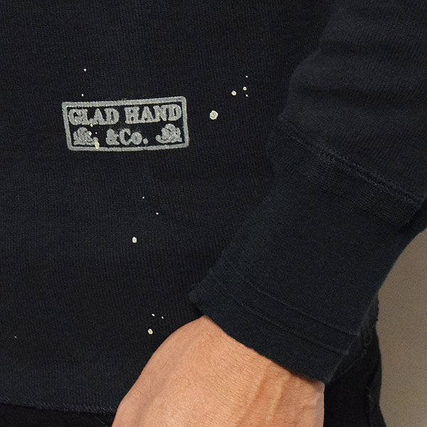 GLAD HAND グラッドハンド THICK L/S T-SHIRT USED -BLACK- メンズ Tシャツ 長袖 ロンT パックT ユーズド加工 VINTAGE FINISH atftps