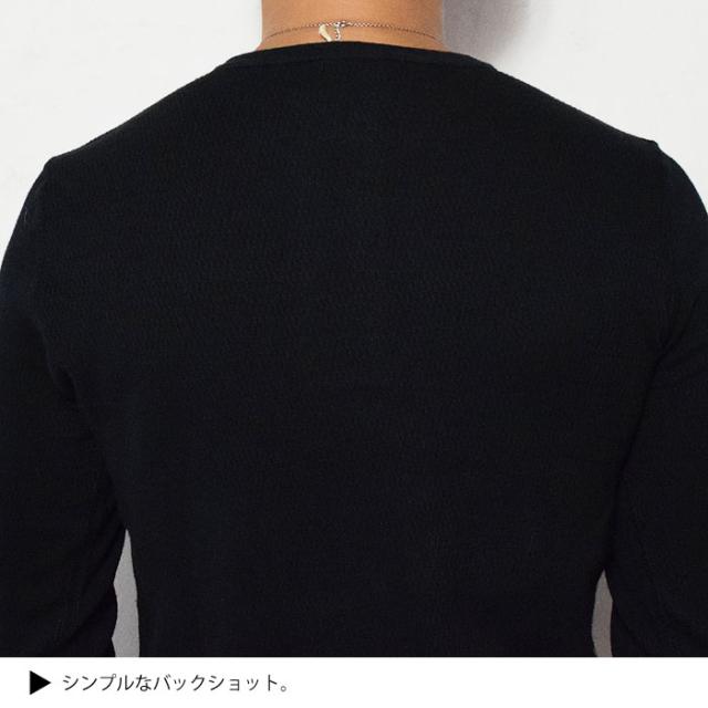 GLAD HAND グラッドハンド WAFFLE HENRY L/S T-SHIRT -BLACK- メンズ Tシャツ 長袖 ロンT ワッフル ストリート atftps