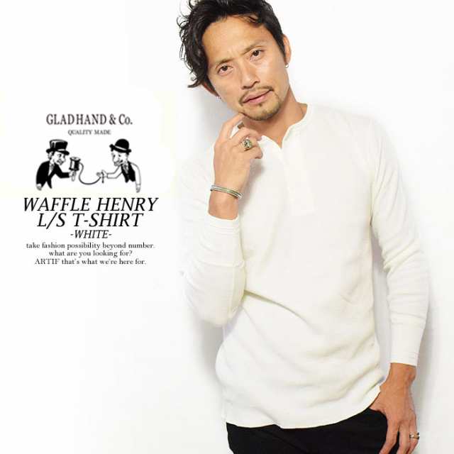 店 GLADHAND グラッドハンド ワッフルヘンリーネックTシャツ L S 長袖 