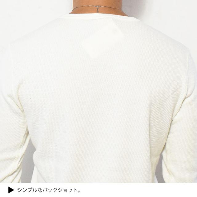 GLAD HAND グラッドハンド WAFFLE HENRY L/S T-SHIRT -WHITE- メンズ Tシャツ 長袖 ロンT ワッフル ストリート atftps