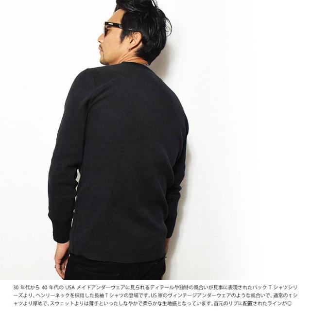 GLAD HAND グラッドハンド THICK HENRY L/S T-SHIRTS -BLACK- メンズ Tシャツ 長袖 ロンT ヘンリーネック ストリート atftps