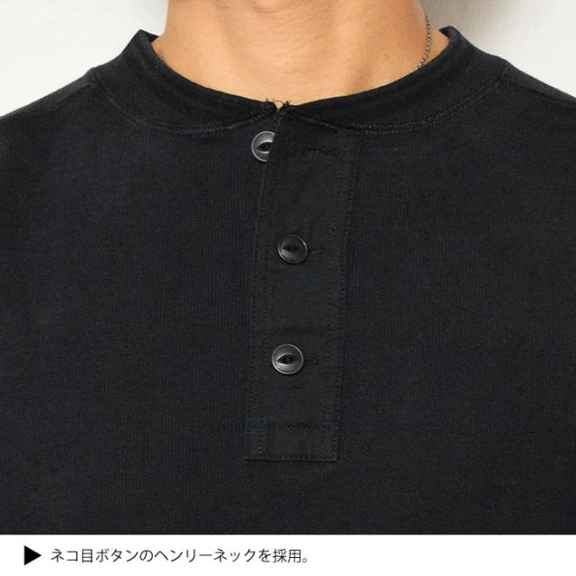 GLAD HAND グラッドハンド THICK HENRY L/S T-SHIRTS -BLACK- メンズ Tシャツ 長袖 ロンT ヘンリーネック ストリート atftps