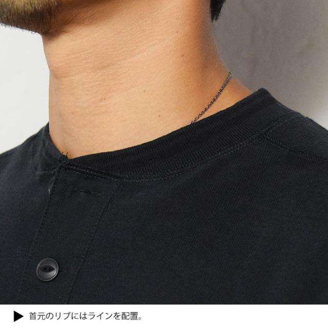 GLAD HAND グラッドハンド THICK HENRY L/S T-SHIRTS -BLACK- メンズ Tシャツ 長袖 ロンT ヘンリーネック ストリート atftps