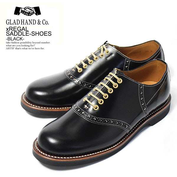 GLAD HAND×REGAL グラッドハンド×リーガル SADDLE-SHOES -BLACK- メンズ サドルシューズ ストリート 送料無料 gladhand atfaccの通販は