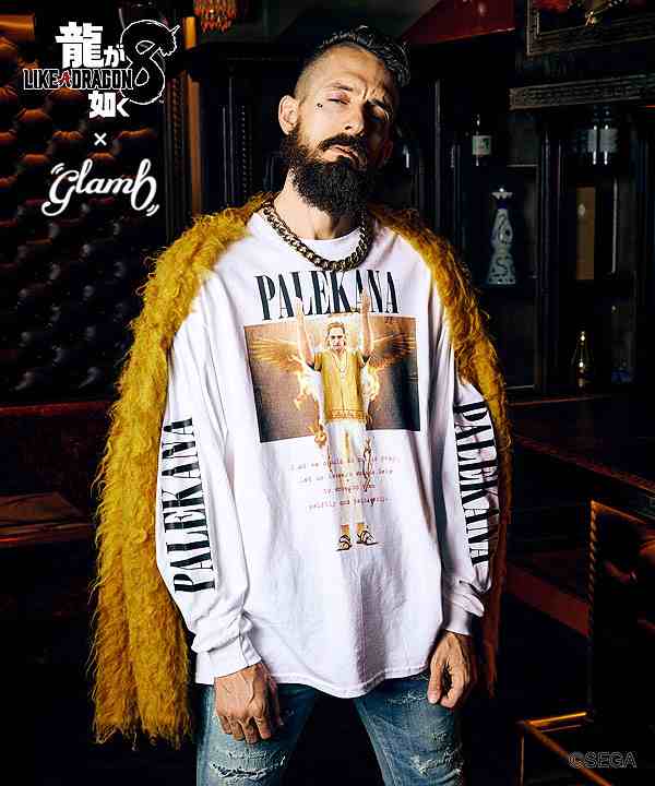 glamb×龍が如く8 先行予約 11月上旬〜中旬入荷予定 glamb グラム Bryce Fairchild Long Sleeves T-shirt Tシャツ atftps