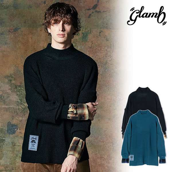 2024 冬 先行予約 10月下旬〜11月上旬入荷予定 glamb グラム Check Layered Pullover Knit ニット atftps