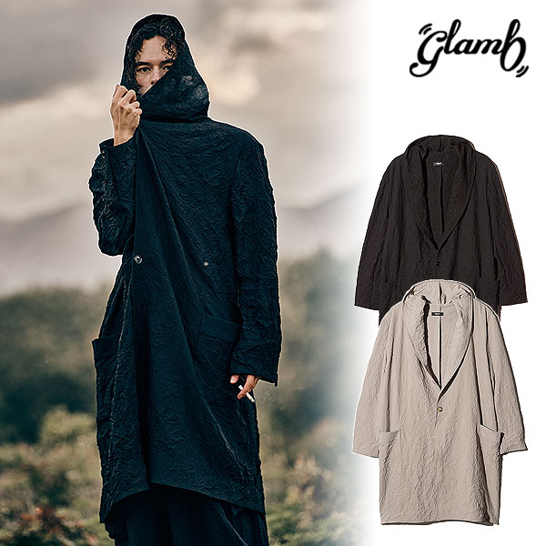 2026 春 先行予約 3月上旬〜中旬入荷予定 glamb グラム Crinkle Shawl Collar Coat コート 送料無料 キャンセル不可 atfjkt