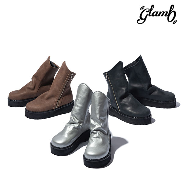 2026 夏 先行予約 7月中旬〜下旬入荷予定 glamb グラム Drape Leather Boots ブーツ ドレープレザーブーツ キャンセル不可 atfacc