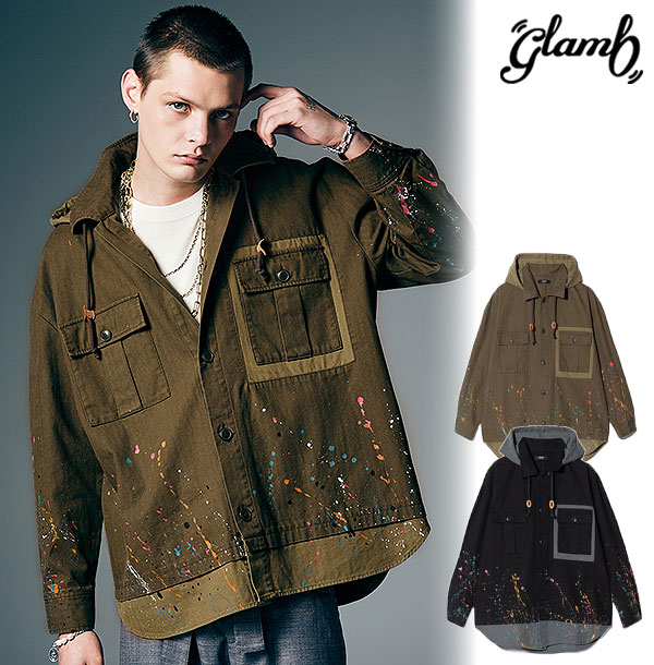 2026 夏 先行予約 5月上旬〜中旬入荷予定 glamb グラム Remake Hood Military Shirt シャツ ミリタリーシャツ キャンセル不可 atftps