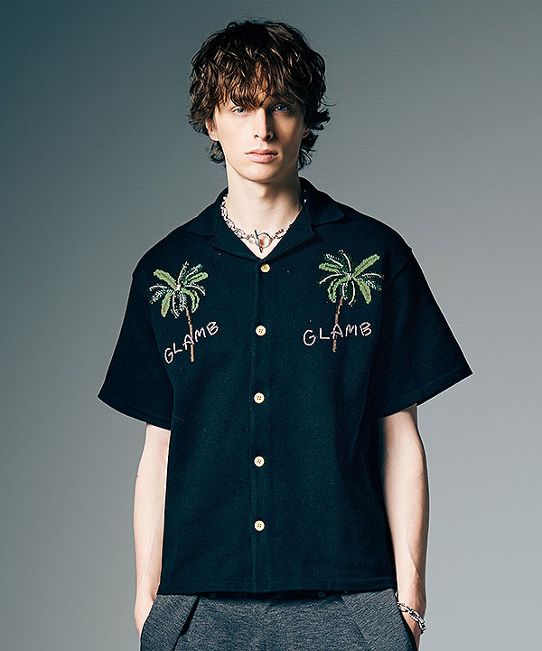 2026 夏 先行予約 6月中旬〜下旬入荷予定 glamb グラム Resort Beads Shirt シャツ リゾートビーズシャツ キャンセル不可 atftps_2