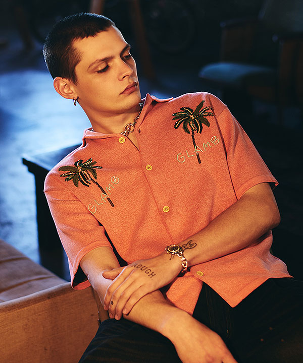 2026 夏 先行予約 6月中旬〜下旬入荷予定 glamb グラム Resort Beads Shirt シャツ リゾートビーズシャツ キャンセル不可 atftps_7