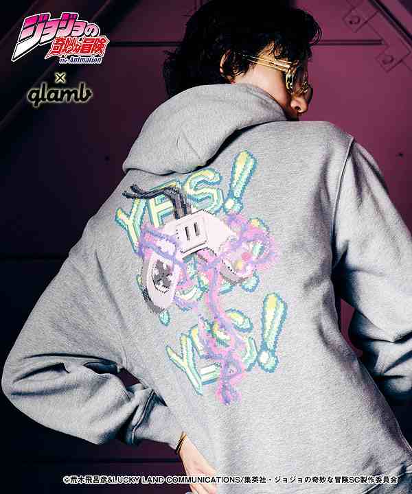 glamb×ジョジョの奇妙な冒険 3部 glamb グラム Joseph Joester Hoodie メンズ パーカー コラボ atftps