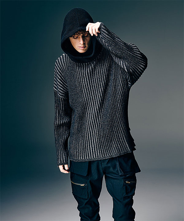 2026 春 先行予約 2月上旬〜中旬入荷予定 glamb グラム Stripe Rib Knit Hoodie パーカー 送料無料 キャンセル不可 atftps_5