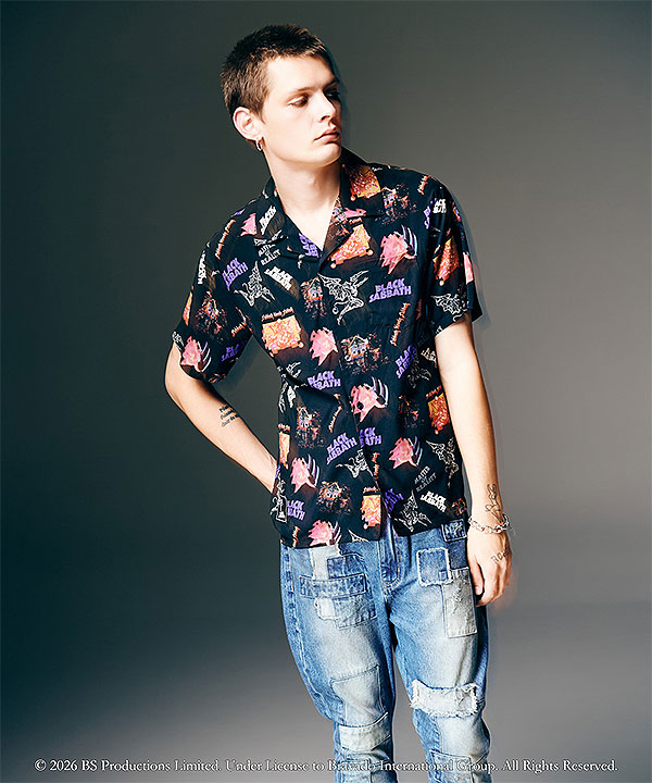 2026 春 先行予約 3月下旬〜4月上旬入荷予定 glamb グラム Black Sabbath Open Collar Shirt シャツ 送料無料 キャンセル不可 atftps_5