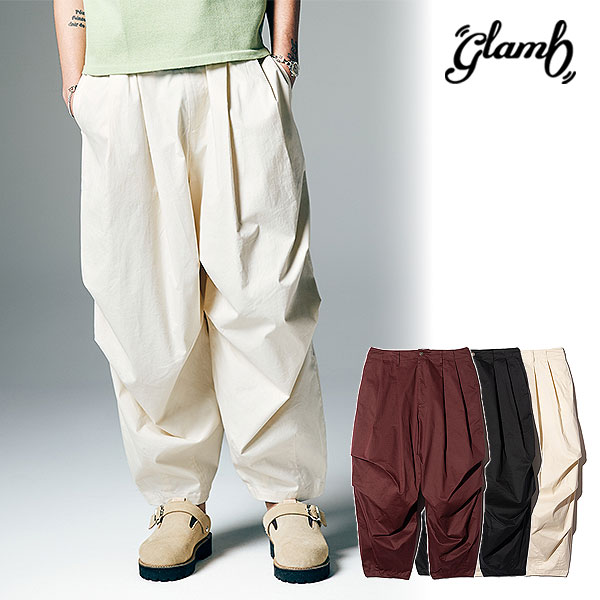 2026 夏 先行予約 6月中旬〜下旬入荷予定 glamb グラム Knee Tuck Color Pants パンツ ニータックカラーパンツ キャンセル不可 atfpts