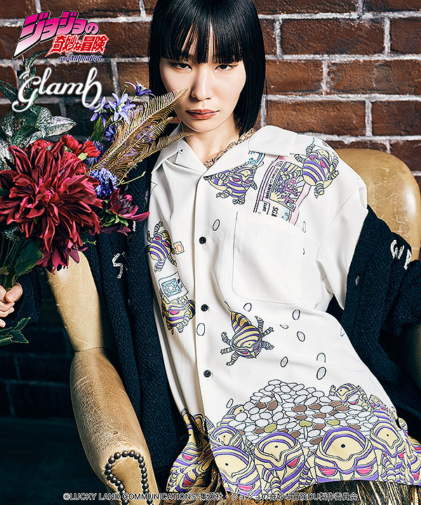 glamb×ジョジョの奇妙な冒険 4部 glamb グラム Harvest Shirt シャツ コラボ atftps