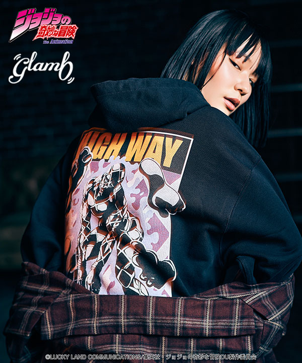 glamb×ジョジョの奇妙な冒険 4部 glamb グラム Highway Star Hoodie JOJO atftps