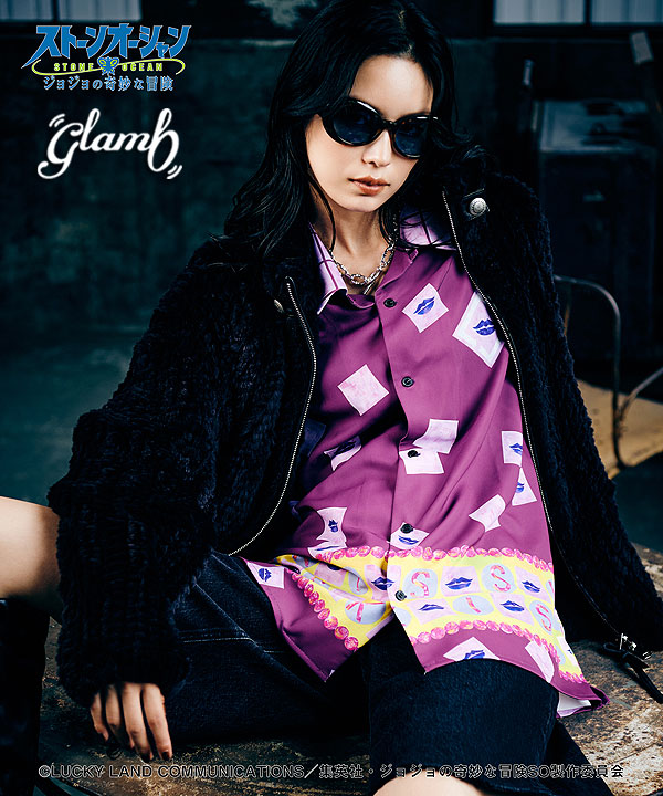 glamb×ジョジョの奇妙な冒険 ストーンオーシャン glamb グラム E・Costello’s Stand Shirt atftps