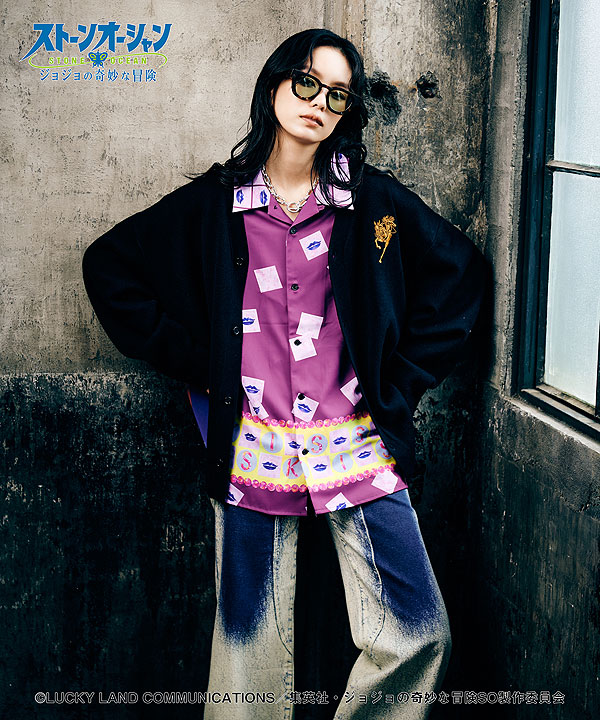 glamb×ジョジョの奇妙な冒険 ストーンオーシャン glamb グラム E・Costello’s Stand Shirt atftps_9