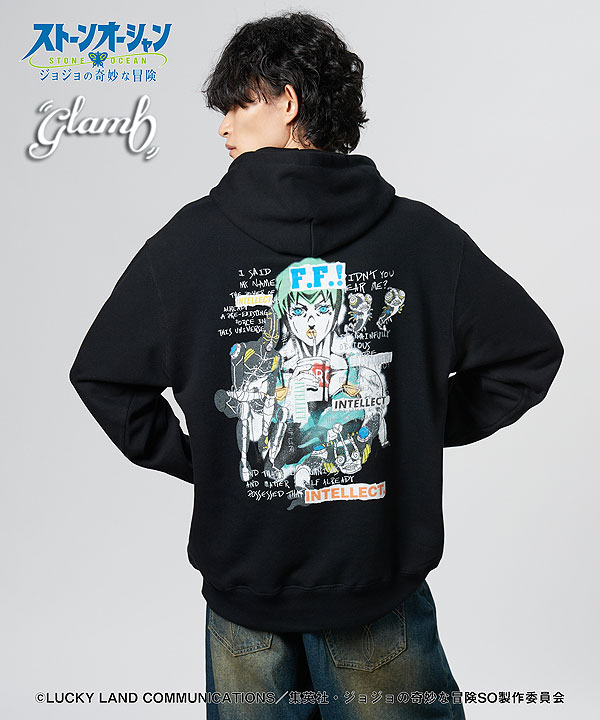 glamb×ジョジョの奇妙な冒険 ストーンオーシャン glamb グラム F・F Hoodie パーカー atftps