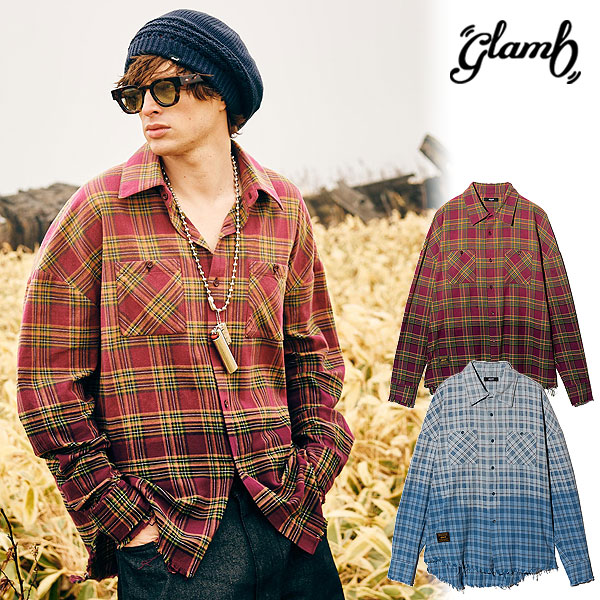 2025 秋 先行予約 7月下旬〜8月上旬入荷予定 glamb グラム Bleach Check Shirt ブリーチチェックシャツ 送料無料 atftps