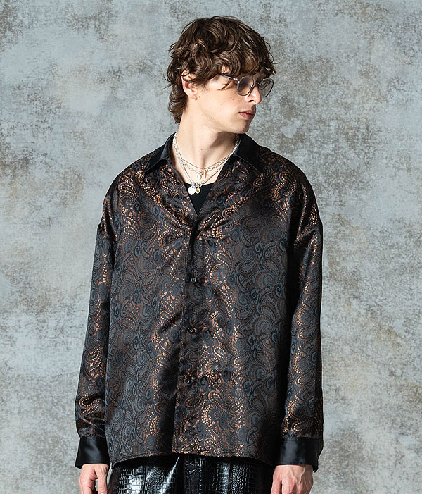 glamb グラム Paisley Skipper Shirt ペイズリー スキッパーシャツ