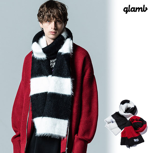 glamb グラム Fuzzy Border Muffler ファジーボーダーマフラー マフラー 送料無料 atfaccの通販は 11,000円